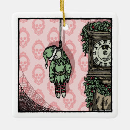 Hanged Elf Doll - Pop Goth Holiday Keramikornament