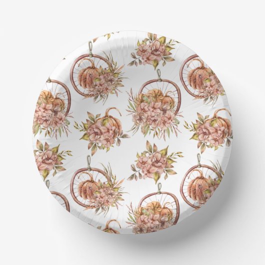 Hängekörbe & Rustikale Eleganz Pappteller (Vorderseite)