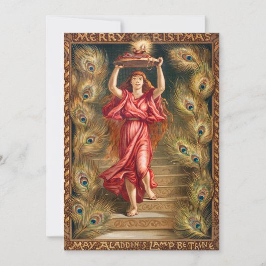 Hängelampe mit Flamme aus Aladdin Feiertagskarte (Vorderseite)