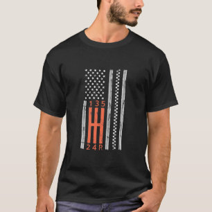 Hängelverschiebung American Flag Manual Transmissi T-Shirt