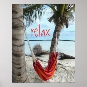 Hängematte am karibischen Strand Poster