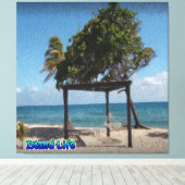 Hängematte am Strand Leinwanddruck (Insitu (Holzboden))