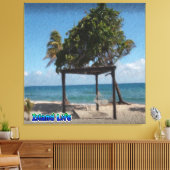 Hängematte am Strand Leinwanddruck (Insitu (Wohnzimmer))