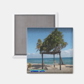 Hängematte am Strand Magnet (Vorderseite/Rückseite)