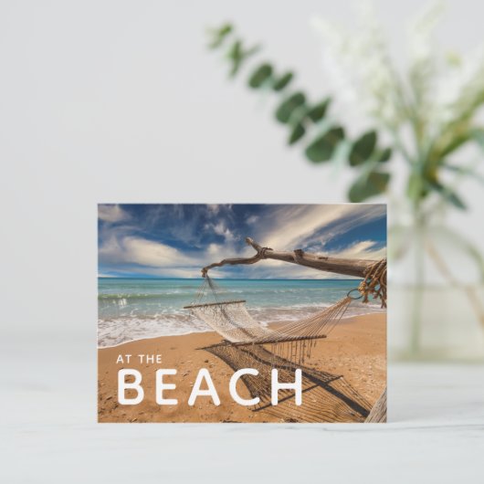 Hängematte an der Küste Postkarte (Stehend Vorderseite)