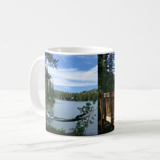 Hängematte, Bank, Mountainsee-Tasse Kaffeetasse (Vorderseite Links)