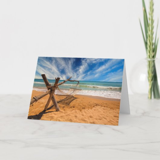 Hängematte im Tropical Beach Resort Karte (Vorderseite)