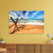 Hängematte im Tropical Beach Resort Leinwanddruck (Insitu (Wohnzimmer))