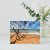 Hängematte im Tropical Beach Resort Postkarte (Stehend Vorderseite)