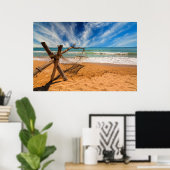 Hängematte im Tropical Beach Resort | Thailand Poster (Heimbüro)