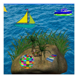 Hängematte Strandblau Poster