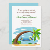 Hängematte unter dem Party der Landung von Kokospa Einladung (Vorne/Hinten)