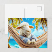 Hängematte unter Palmen Feiertagspostkarte (Vorne/Hinten)