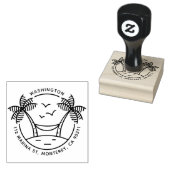 Hängematten und Palmen | Tropical Family Address Gummistempel (Stempel)