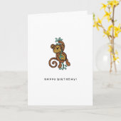 Hängen der geklappten Monkey-Grußkarte Karte (Gelbe Blume)