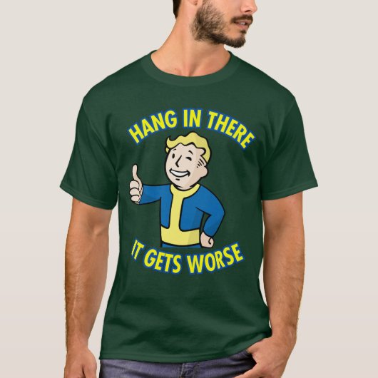 Hängen Sie hier rein, es wird schlimmer Retro Über T-Shirt (Vorderseite)