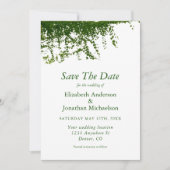 Hängende Efeu-Grün-Hochzeit Save The Date (Vorderseite)