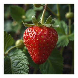 hängende Erdbeerfrüchte Fotodruck