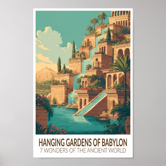 Hängende Gärten von Babylon 7 Weltwunder Poster (Vorne)
