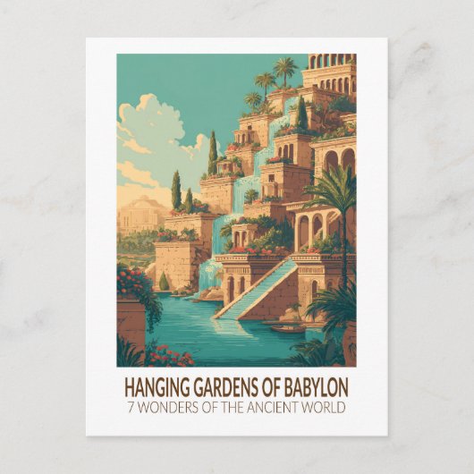 Hängende Gärten von Babylon 7 Weltwunder Postkarte (Vorderseite)