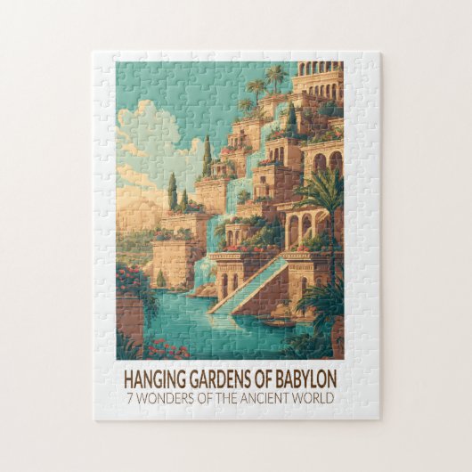 Hängende Gärten von Babylon 7 Weltwunder Puzzle (Vertikal)