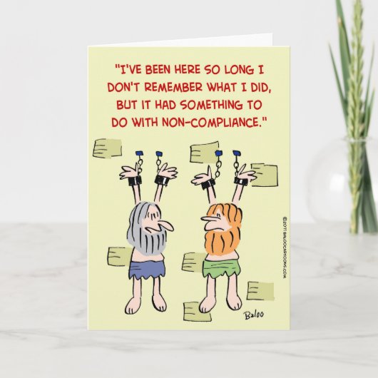 hängende Gefangene der Befolgungszuwiderhandlung Karte (Vorderseite)