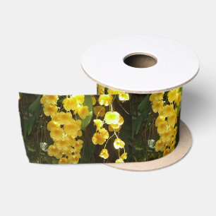 Hängende gelbe Orchideen tropische Blumen Satinband
