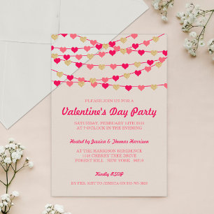 Hängende Herzen Valentinstag-Party Acryleinladungen