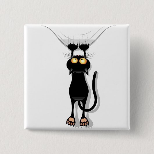 Hängende Katze Button (Vorderseite)