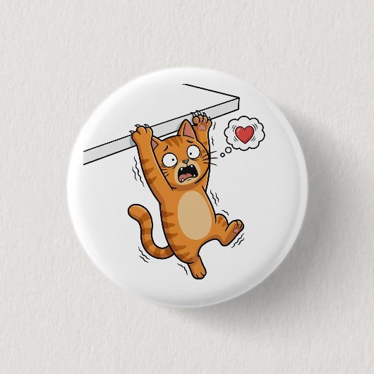 Hängende Katzen-Notfalltaste Button (Vorderseite)