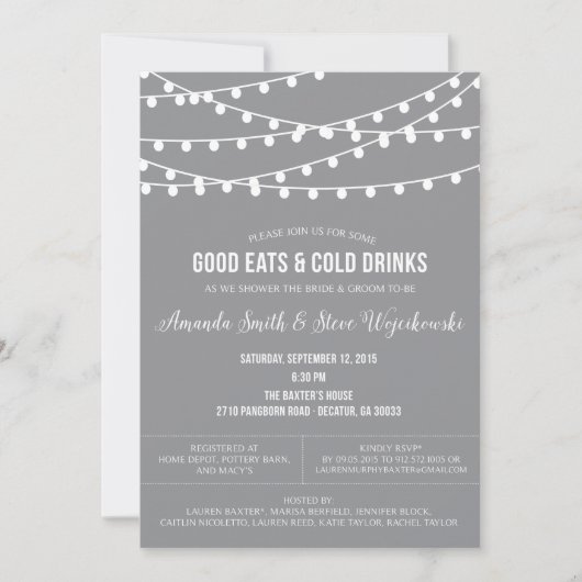 Hängende Licht-Paar-Duschen-Einladung Einladung (Vorderseite)