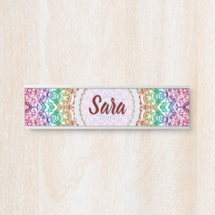 Hängende Namensschild-Mandala Mehndi Art G379 Türschild