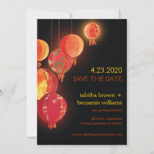 Hängende Papierlaternen Hochzeit Save the Date