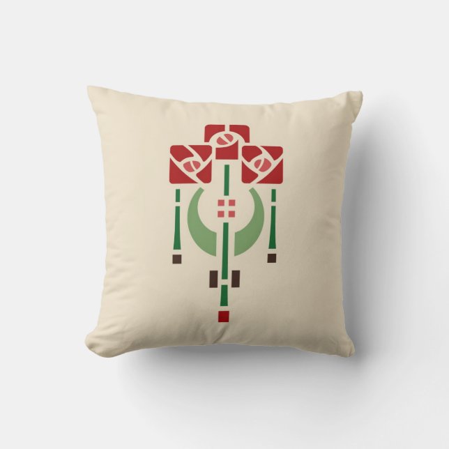 Hängende Rosen-Schablone Kissen (Vorderseite)