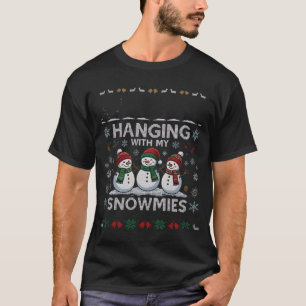 Hängende Snowmies Weihnachts Schneemänner Bäume Sc T-Shirt
