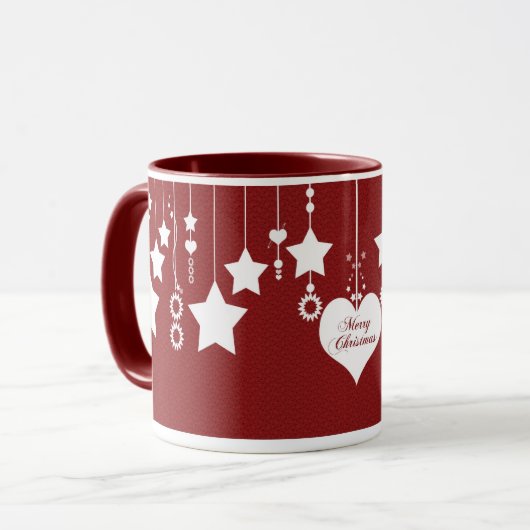 Hängende Stern-WeihnachtsTasse Tasse (Vorderseite Links)