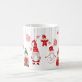 Hängende Weihnachtsgnome & Schneeflocken Kaffeetasse (Mittel)