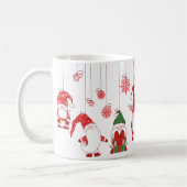 Hängende Weihnachtsgnome & Schneeflocken Kaffeetasse (Links)