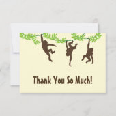 Hängender Affe danken Ihnen Dankeskarte (Vorderseite)