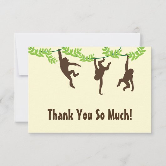 Hängender Affe danken Ihnen Dankeskarte (Vorderseite)