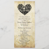 Hängender Herzbaum Vintage Hochzeitsprogramm Programm (Vorderseite)