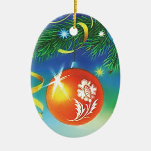 Hängender orangefarbener Weihnachtsschmuck