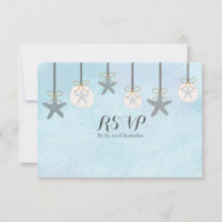 Hängender Seestern und Sand-Dollar-Strand-RSVP-Kar