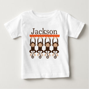 Hängendes Affe-T-Shirt personalisiert Baby T-shirt