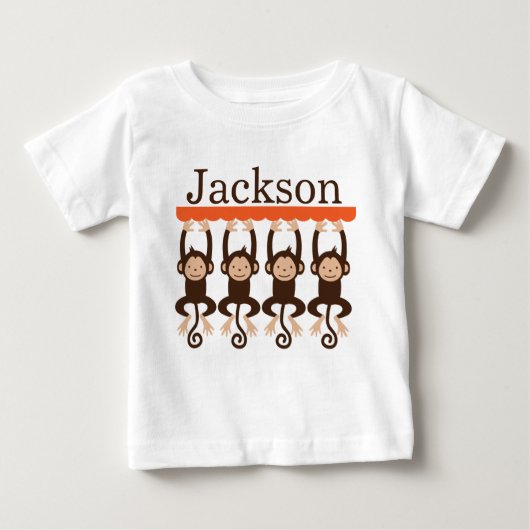 Hängendes Affe-T-Shirt personalisiert Baby T-shirt (Vorderseite)