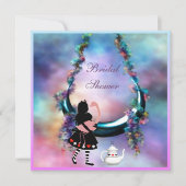 Hängendes Mond-Brautparty Alices u. des Flamingos Einladung (Vorderseite)