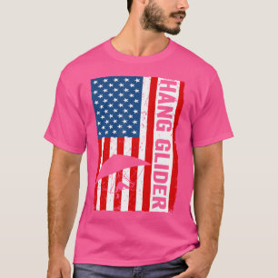 Hanggleiter USA-Flagge Lustiger Hanggleitflug T-Shirt