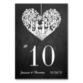 Hangherz Tree Chalkboard Hochzeit Tischnummer (Rückseite)