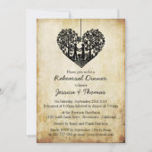 Hangherz Tree Vintage Probe Abendessen Einladung (Vorderseite)