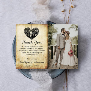 Hangherz Tree Vintage Wedding Collection Dankeskarte